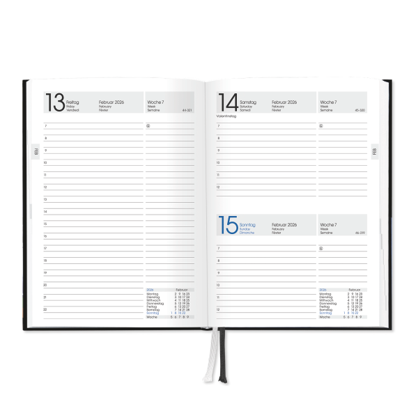 Tagesplaner blaues Kalendarium