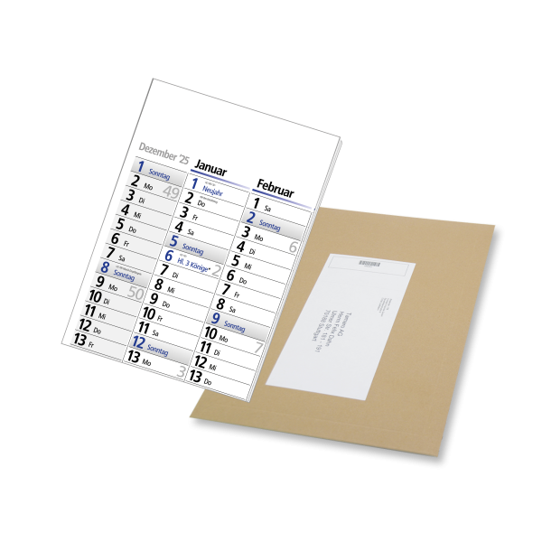 Patentgefaltet, abwischbar: Plakatkalender deutsch FRK14