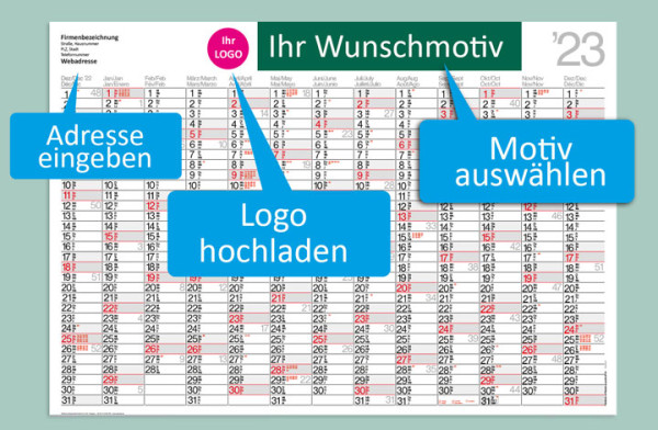 25 Stück 12 Monatsplakatkalender