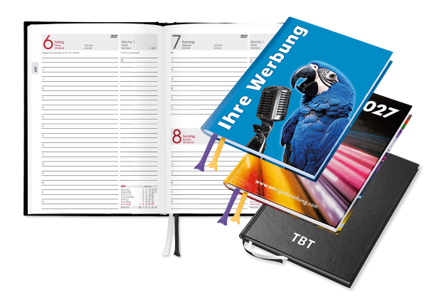 Buchkalender 2027 mit LOGO als Werbegeschenk
